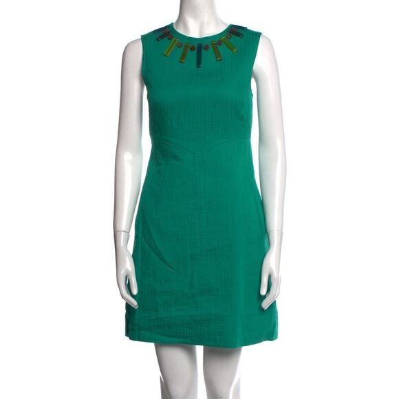 Vintage Milly of New York Green
Beaded Sleeveless Mini Dress Pockets - Size 4 - Picture 9 of 9